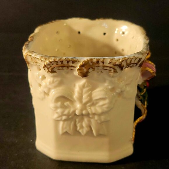 Vintage Ceramic Christmas Trinket Box, Planter, Candy Dish, Votive Candle Holder - Picture 2 of 9